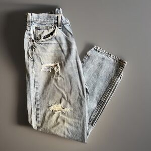 Carhartt Jeans Mens 34x30 Blue Stonewash Relaxed Straight Leg Distressed B17 STW